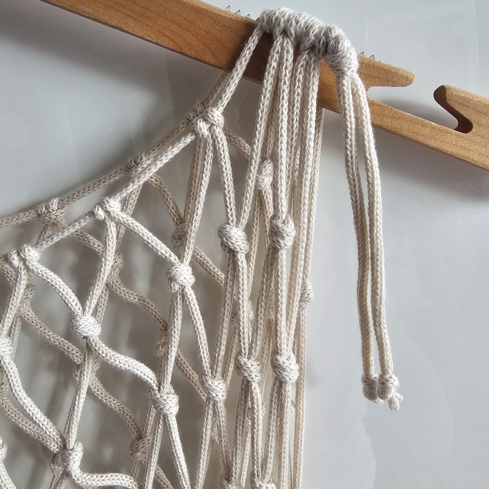 NEW Cream Bohemian Macrame ROPE NET DRESS - Picture 10 of 12
